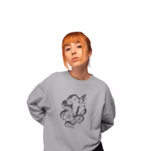 Frau Schlange Cropped Frauen Bio-Sweatshirt