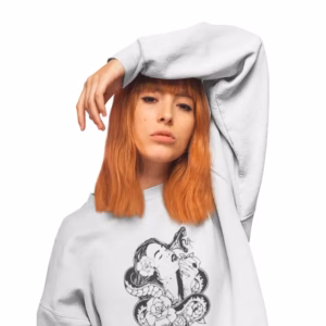 Frau Schlange Cropped Frauen Bio-Sweatshirt