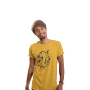 Frau mit Schlange Männer T-Shirt
