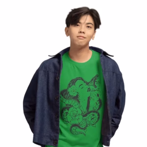 Frau mit Schlange Teenager Heavy Cotton T-Shirt