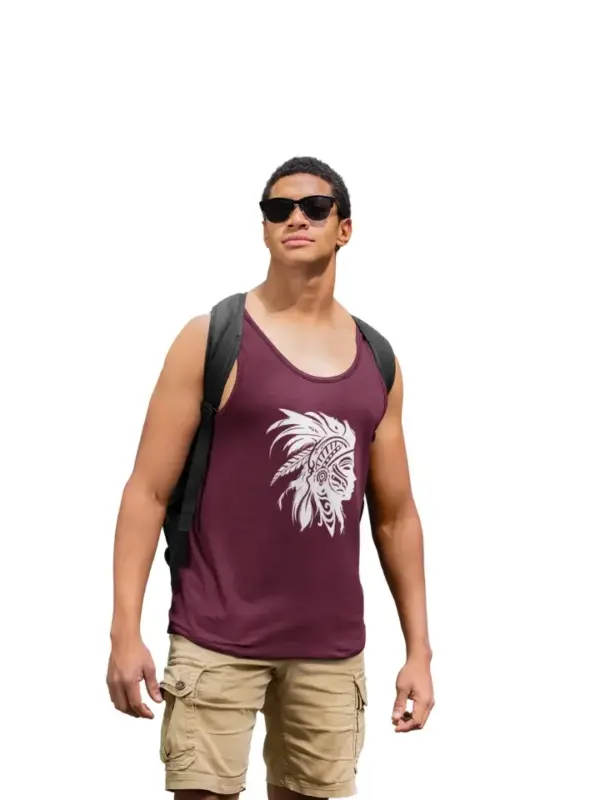 Indianer Tattoo Style Männer Premium Tank Top