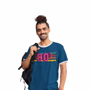 Retro 90s Männer Kontrast-T-Shirt