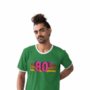 Retro 90s Männer Kontrast-T-Shirt