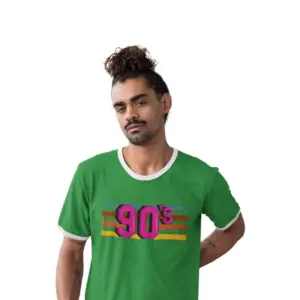 Retro 90s Männer Kontrast-T-Shirt