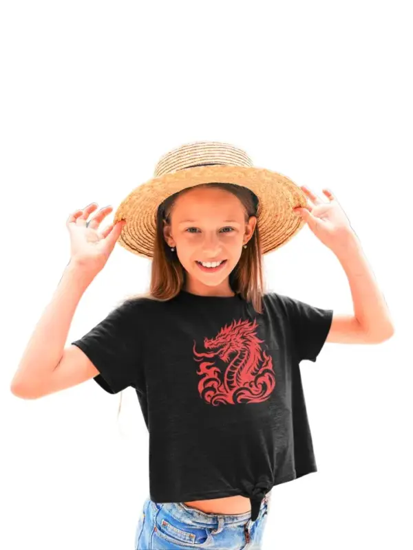 Teen Cropped Jersey-T-Shirt
