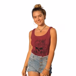 Totenkopf Blumen Frauen Premium Tank Top