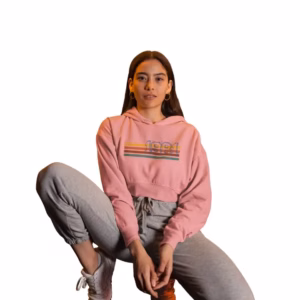 1981 Fashion Style Cropped Frauen Hoodie