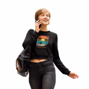 Beach Inspiration Cropped Frauen Hoodie