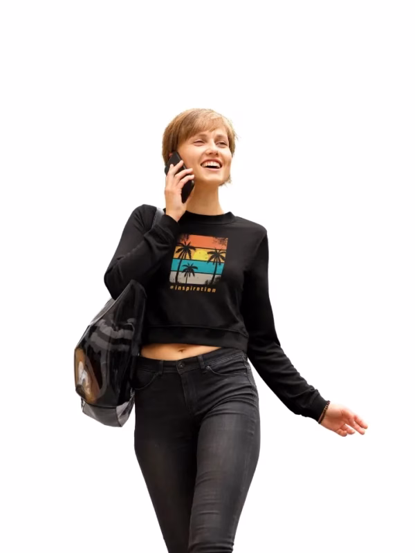 Beach Inspiration Cropped Frauen Hoodie