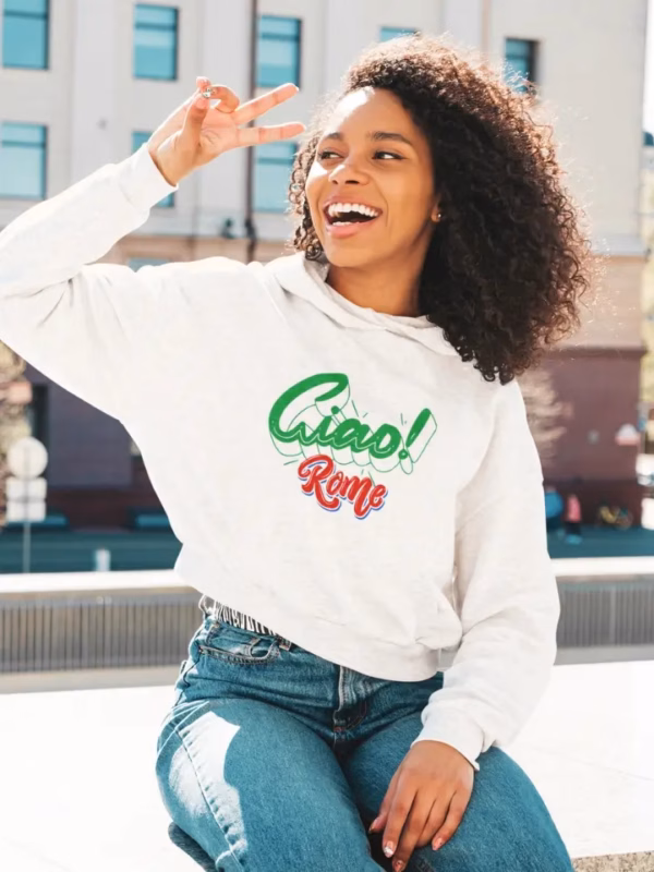 Ciao Rome Cropped Frauen Hoodie