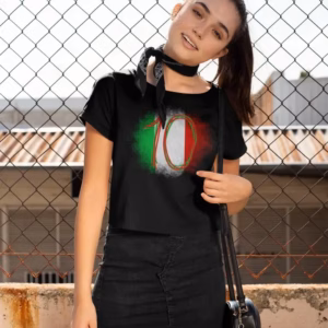 Italia 10 Teen Cropped Jersey T-Shirt