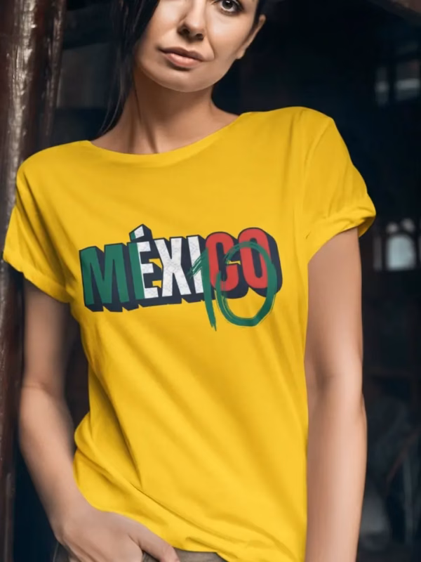 Mexico 10 Frauen T-Shirt mit gerollten Aermeln