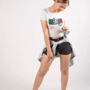 Mexico 10 Teen Cropped Jersey T-Shirt