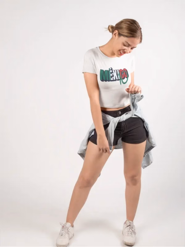 Mexico 10 Teen Cropped Jersey T-Shirt