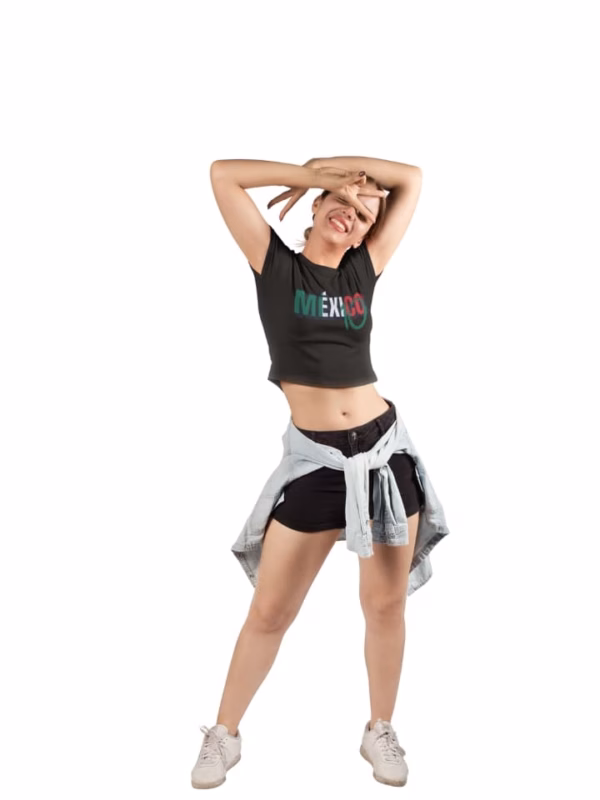 Mexico 10 Teen Cropped Jersey T-Shirt