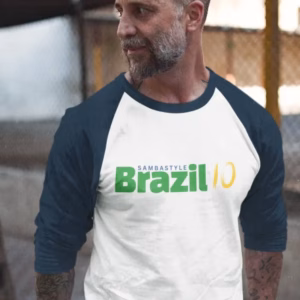 Sambastyle Brazil 10 Maenner Baseball-T-Shirt