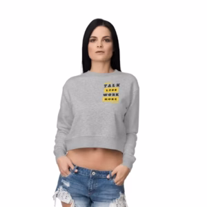talk less work more StanleyStella Cropped Frauen Bio-Sweatshirt CROPSTER