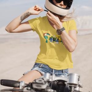 Brazil Frauen T-Shirt mit gerollten Aermeln