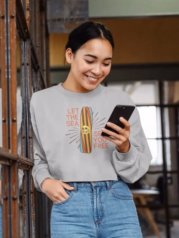 Let the Sea, set you free StanleyStella Cropped Frauen Bio-Sweatshirt CROPSTER