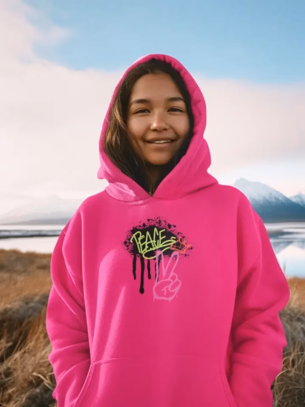 PEACE Teenager Kontrast-Hoodie