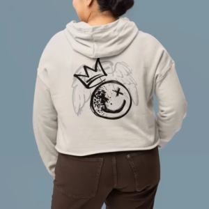 SMILE Crown Frauen Oversized Cropped Kapuzenjacke