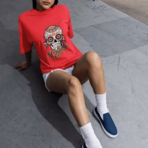 dia de los muertos Heavyweight Oversized Organic Boxy T-Shirt Made in EU