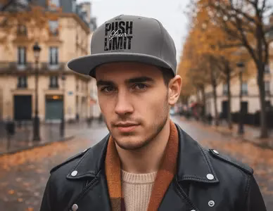 Mann mit Snapback Cap