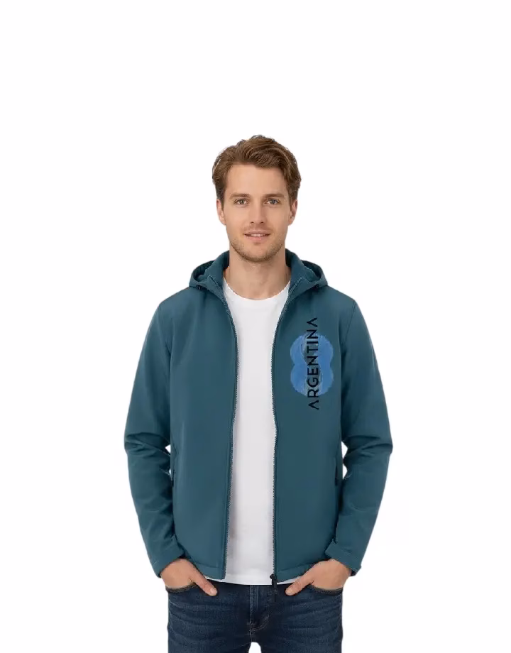 Argentinien Blau Kunstflagge Recycled Softshell Jacke