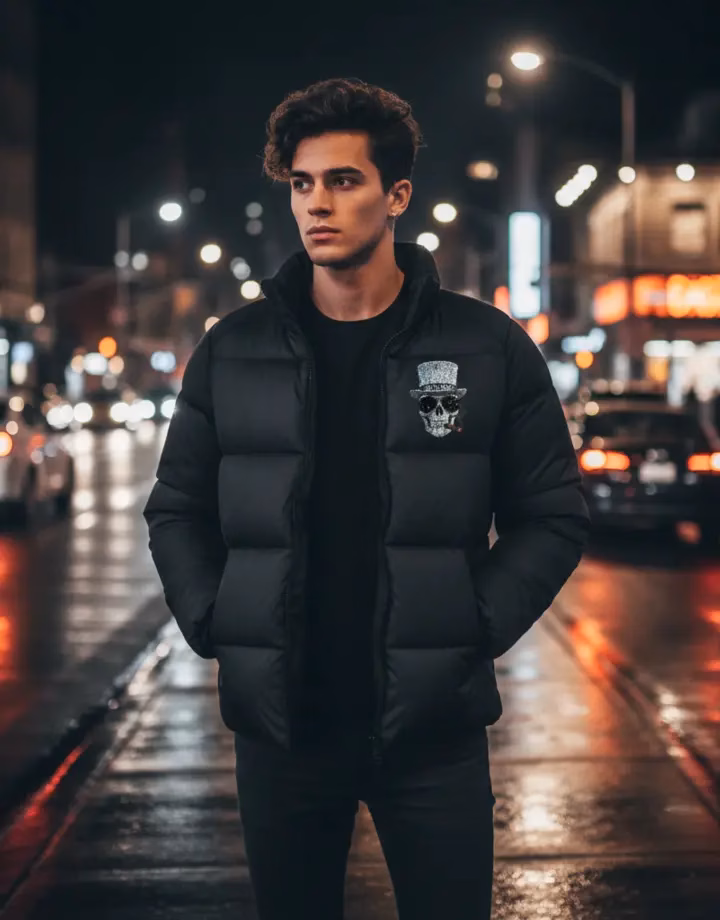 Fashin Stores Skull Zigarre Jako Jacke Puffy