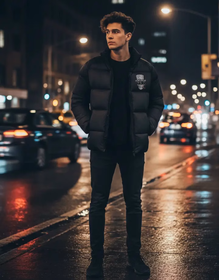 Fashin Stores Skull Zigarre Jako Jacke Puffy