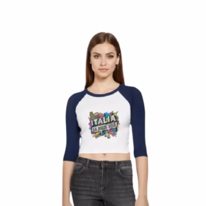 ITALIA la dolce vita Frauen Cropped Baseball T-Shirt
