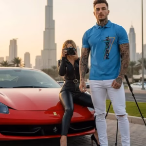 Retro Farbstriche Diagonal Herren Polo