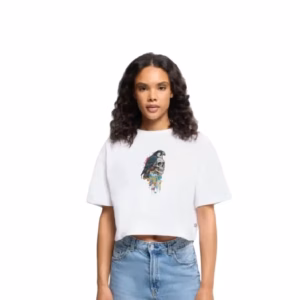 Skull Only Frauen Premium Oversized Cropped Shirt